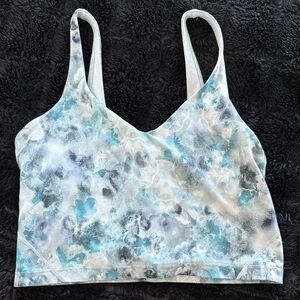 Lululemon Athletica Teal and White Patterned Tank